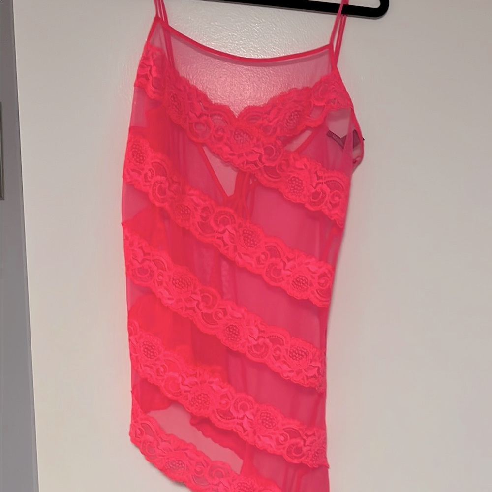 Lace Trim Pink Chemise Victoria’s Secret